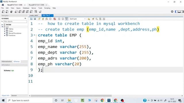 How to create table in MySQL Workbench 8.0.30 смотреть онлайн