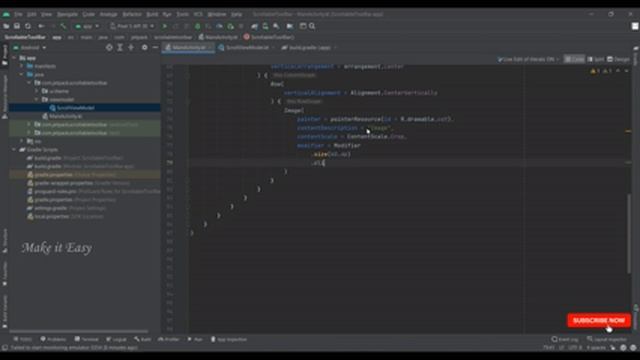 How to implement Scrollable ToolBar in Jetpack Compose | Android | Kotlin | Make it Easy смотреть онлайн