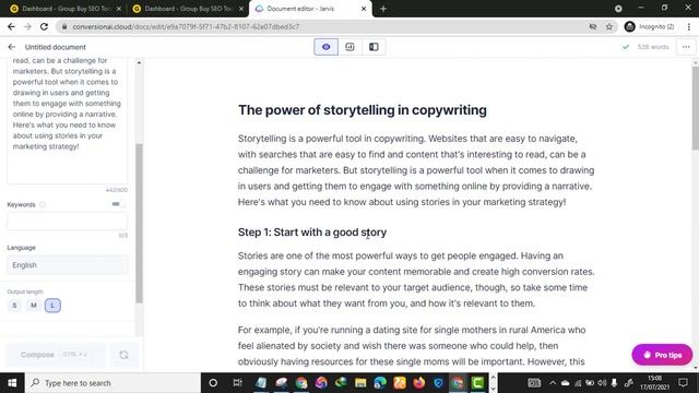 Freelance Writing Using Ai Copywriting Software| Conversionai Tutorial (Jarvis Boss Mode)