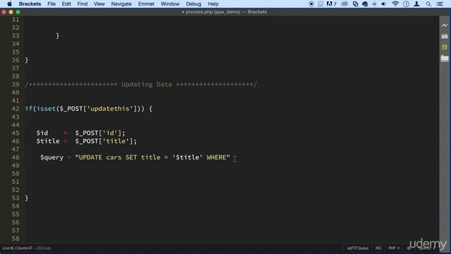 JavaScript AJAX & PHP 032 - Update functionality part 3 - PHP code смотреть онлайн