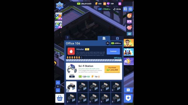 Idle office tycoon, my maxed Hilton hotel 🏨 gives me a huge 43 mn each time 💵 смотреть онлайн