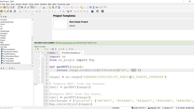Google Earth Engine: Calculate NDVI with Google Earth Engine Python and QGIS смотреть онлайн