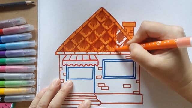 Как нарисовать домик смотреть онлайн