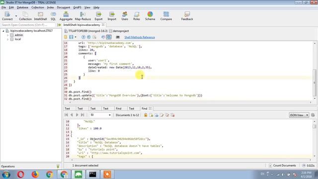 Learn mongodb in Hindi | How to update document in mongodb Hindi смотреть онлайн