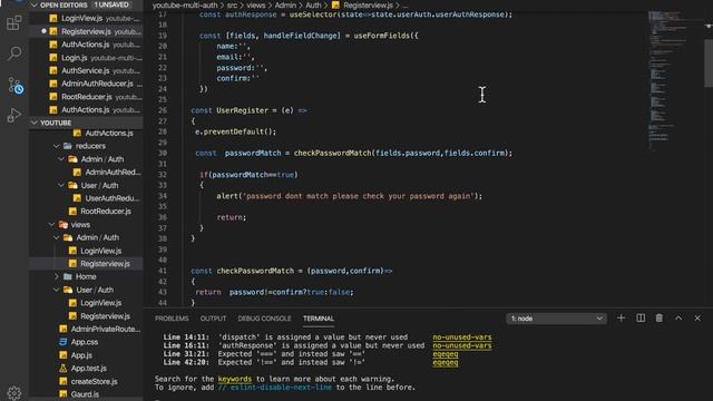 Laravel Lumen & React Redux Role Based Authorization(13)-Admin Login and Registration смотреть онлайн