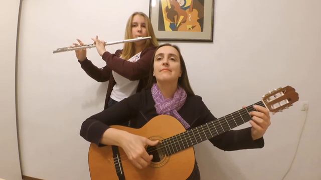 We Wish You A Merry Christmas // Guitar Chords For Beginners // Flute & Guitar смотреть онлайн