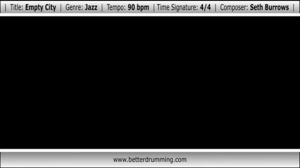 Drumless Jazz Backing Track- Brushes Play along practice for drummers - "Empty City" jazz 90 bpm