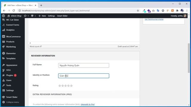 Hướng Dẫn Tạo Nhận Xét Khách Hàng ShapedPlugin eStore Wordpress смотреть онлайн