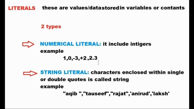 LITERALS IN PYTHON смотреть онлайн