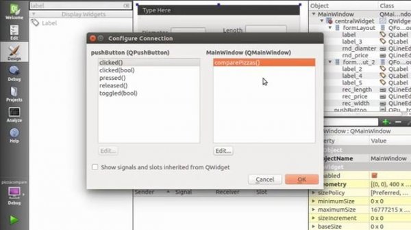 Qt Connect Signals to Slots in QT Creator
