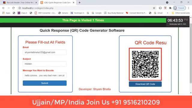 QR-Code (Quick-Response-Code) PHP Generator Project and software || QR-code || PHP-HTML Source Code смотреть онлайн