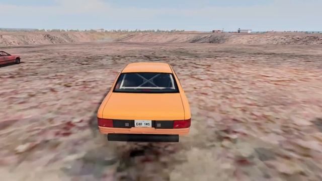 the broken bridge makes the destroyed cars fall into the abyss en masse-BeamNG Drive смотреть онлайн