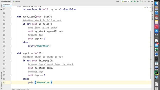 Implementation of Stack using Python смотреть онлайн
