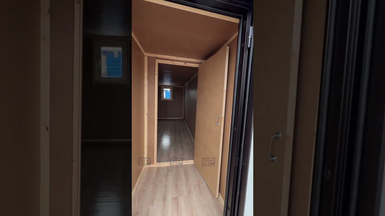 Бытовка БК-3 в синем профлисте с двумя окнами смотреть онлайн