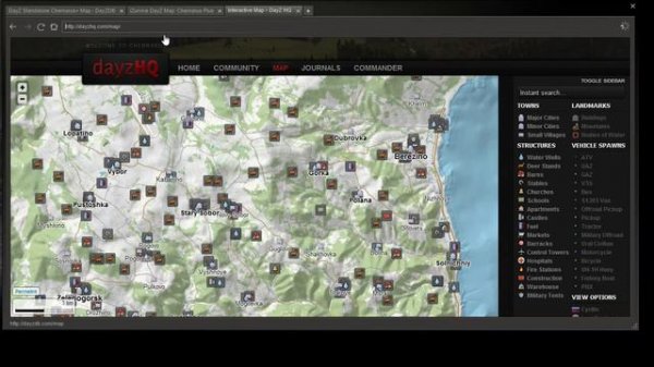 DayZ in-game interactive map/s