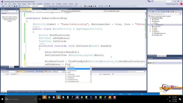 Xamarin Android Tutorial - Geocoding API смотреть онлайн