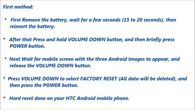 HTC One E9s Dual SIM Hard Reset, Format Code Solution