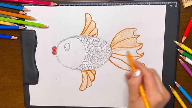 РИСУЕМ РЫБКУ.
How to draw fish. смотреть онлайн