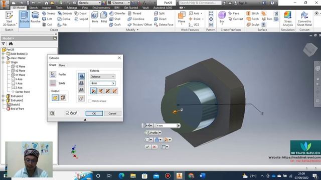 Tutorial Darwing Bolt With Autodesk Inventor смотреть онлайн