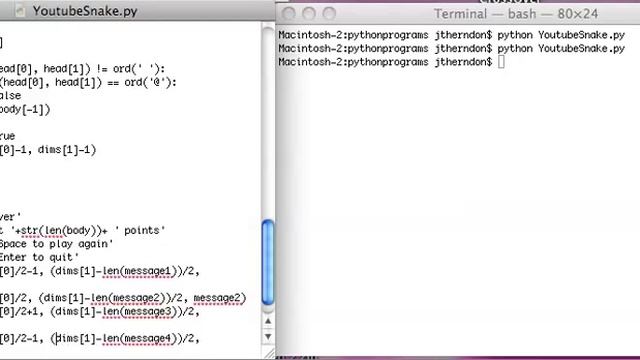 Python Curses Snake Tutorial 4: Game Over Screen смотреть онлайн