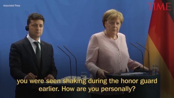 German Chancellor Angela Merkel Says She's Fine After Visibly Shaking During Berlin Ceremony | TIME