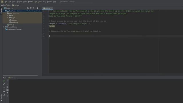 Calculate the surface area of a cube - Using Python смотреть онлайн