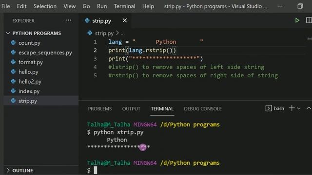String Strip & Replace Method in python tutorial 8 смотреть онлайн