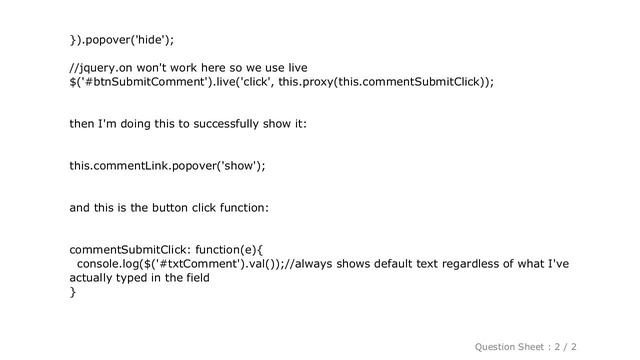 jQuery : using interactive elements inside a bootstrap popover смотреть онлайн
