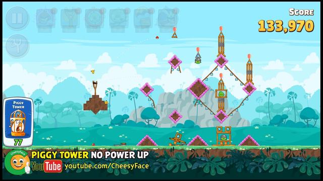 CheesyFace Angry Birds Friends Piggy Tower Walkthrough Level 77 NO POWER UP смотреть онлайн