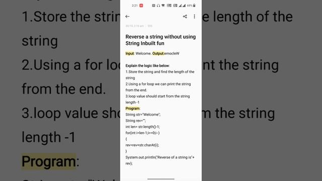Reverse a String without using String inbuilt Function|Java|Automation Testing interview Programs смотреть онлайн