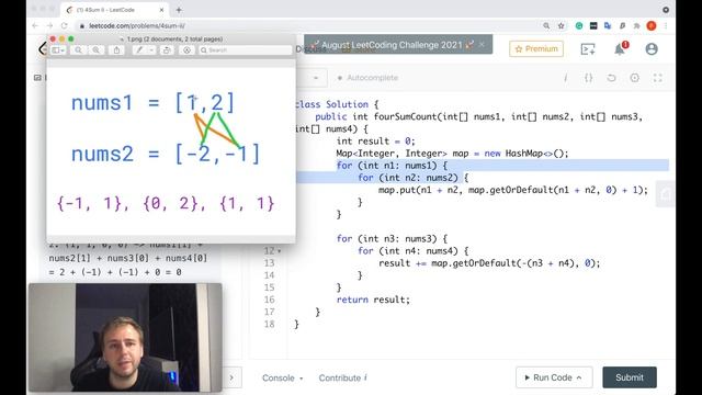 Leetcode 454. 4Sum II [Java] Explained смотреть онлайн