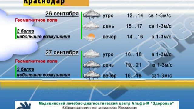 ПОГОДА 26 27 сент Ейск Краснодар Ростов смотреть онлайн