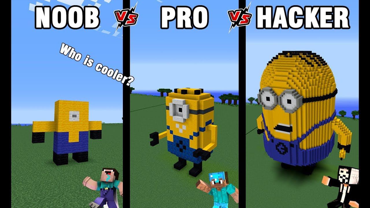 Minecraft Battle: NOOB vs PRO vs HACKER: BUILD MINIONS CHALLENGE in Minecraft смотреть онлайн