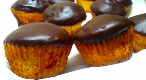 Творожные Куличи с шоколадной глазурью.