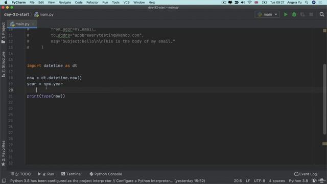 Working with the datetime Module | 100 Days of Code: The Complete Python Pro Bootcamp for 2022 смотреть онлайн