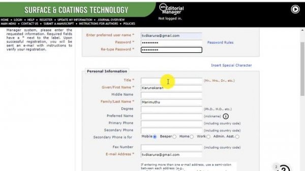 How to create a Account in Elsevier Journal