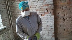 Лофт кирпичной стены. Очистка кирпича