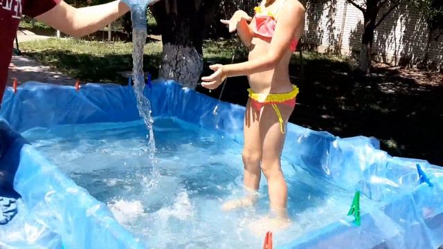 Детский бассейн на 850 литров из прицепа и пленки за 600 рублей