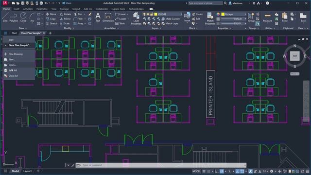 File and Layout tab Menus | AutoCAD 2024 смотреть онлайн