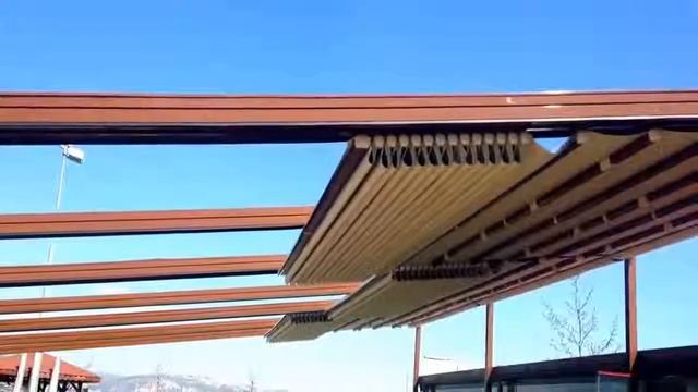 Принцип действия крыши Перголы с тентом. смотреть онлайн