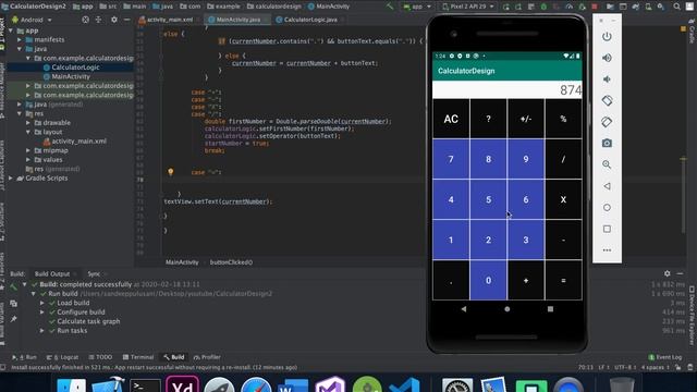 Designing and Implementing Calculator using Java Android Studio Part - 3 | By Sandeep Reddy Pulusan смотреть онлайн