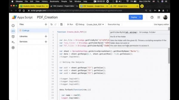 Automate PDF creation Using  Google Apps Script - Aryan Irani