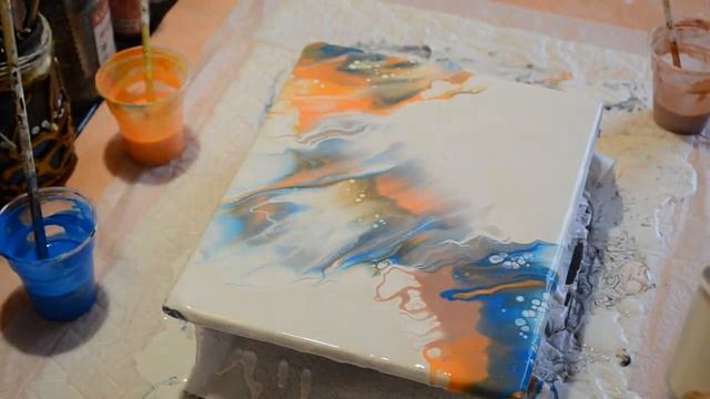 Облачная ЗИМА Акриловая заливка/ Что то красивое и необычное. смотреть онлайн