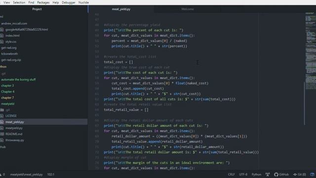 meat yield py — C Users andre Google Drive Python — Atom 1 16 2019 12 43 06 PM смотреть онлайн