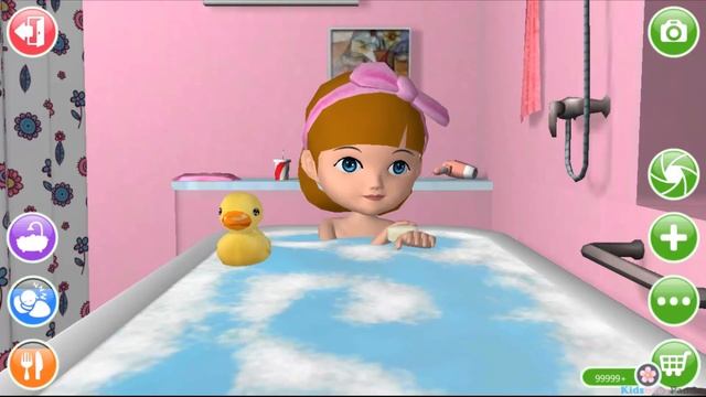 Fun Baby Care Kids Games - Bath Time, Dress Up & Feed - Ava the 3D Doll Gameplay #4 смотреть онлайн