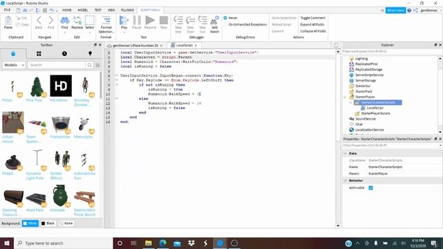 How to make a shift/any other key to run in roblox studio. смотреть онлайн
