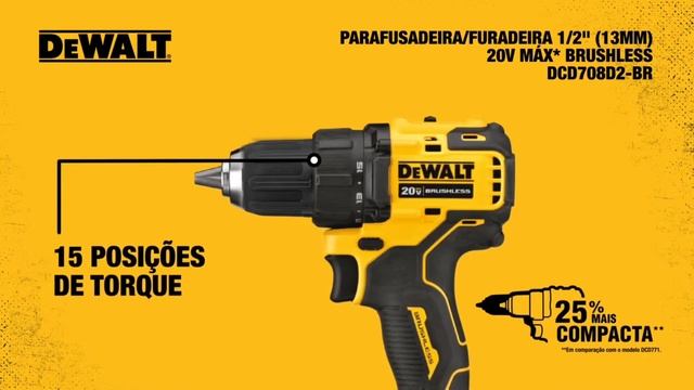 Parafusadeira Dewalt 20v Bateria DCD708 смотреть онлайн