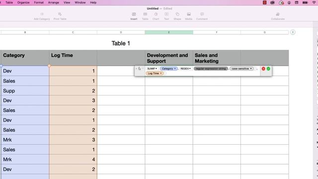 REGEX() and SUMIF() - Check for multiple matches in Apple Numbers смотреть онлайн