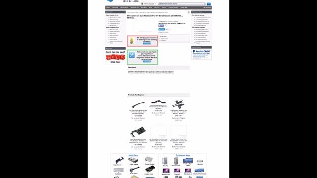 z661 6534 Wiresless Card Euro MacBook Pro 15 Mid 2012 Early 2013 MD103LL ME664LL смотреть онлайн