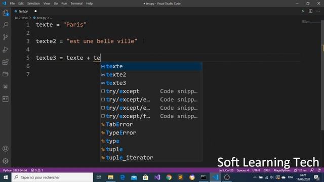 Cours Python Facile | 3# Les chaînes de caractères (1/2) смотреть онлайн